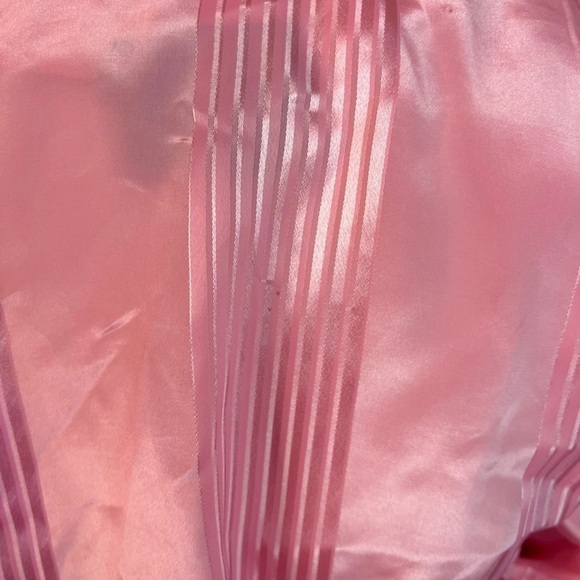 VINTAGE SILKY  TOUCH WRAP HEART TOP BARBIE PINK POLYESTER TOP PLUNGING NECK TOP - Picture 5 of 10